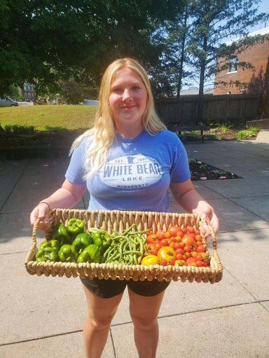 HRC With Baskets of Peppers Beans Tomatoes